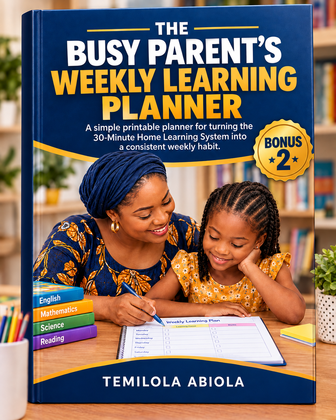 The Busy Parent's Weekly Learning Planner bonus mockup